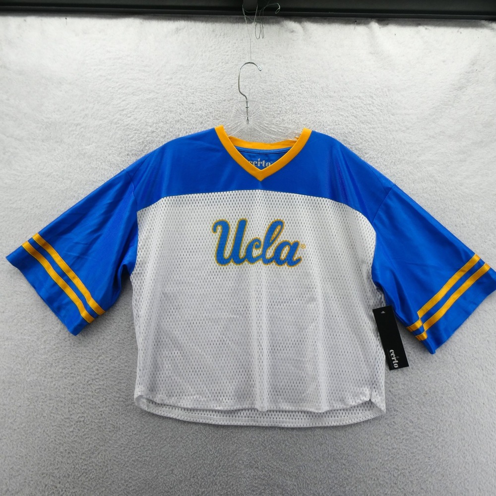 Certo UCLA Bruins Shirt Womens Medium Blue‎ White Mesh V-Neck Athletic Jersey